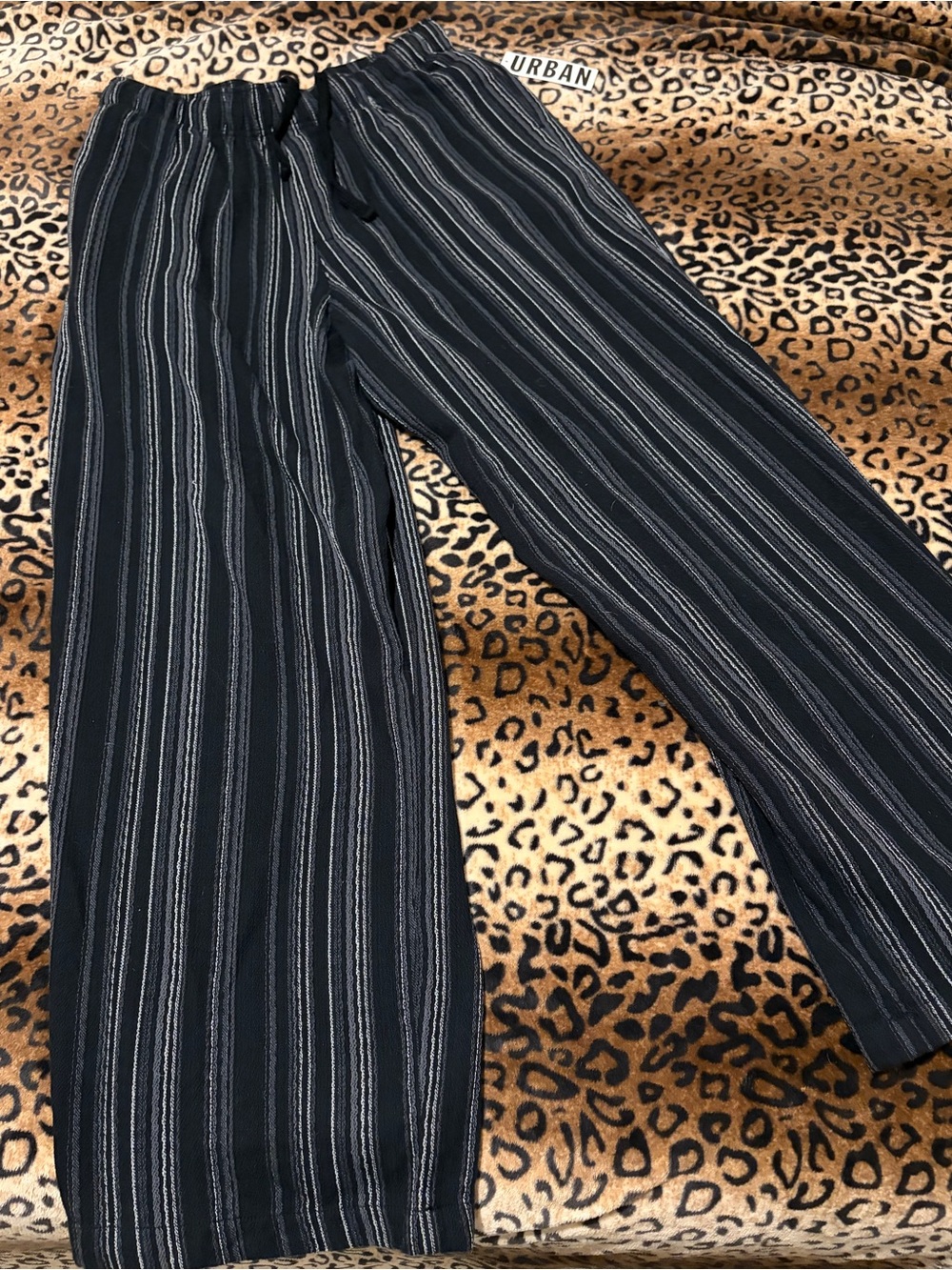Urban Outfitters Black Pinstripe Wide-Leg Pants
